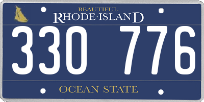 RI license plate 330776