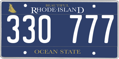 RI license plate 330777