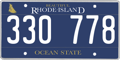 RI license plate 330778