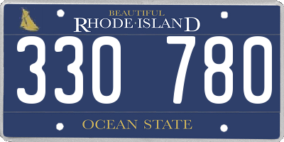RI license plate 330780