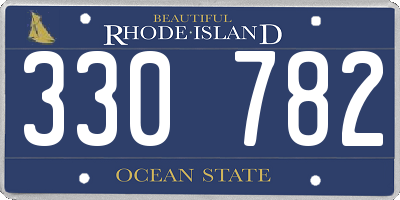 RI license plate 330782