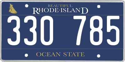 RI license plate 330785