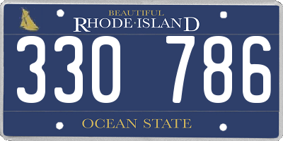RI license plate 330786