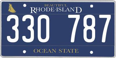 RI license plate 330787