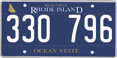 RI license plate 330796