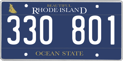 RI license plate 330801
