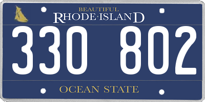 RI license plate 330802