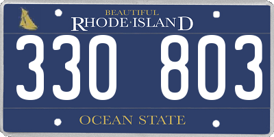 RI license plate 330803