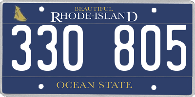 RI license plate 330805