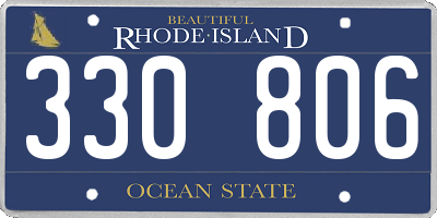 RI license plate 330806