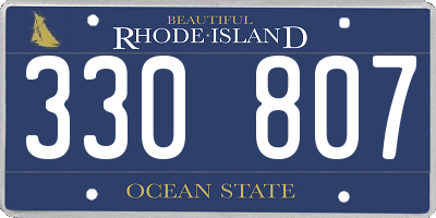 RI license plate 330807