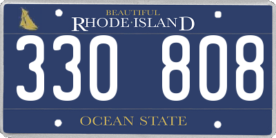 RI license plate 330808