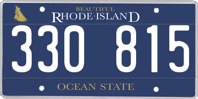 RI license plate 330815