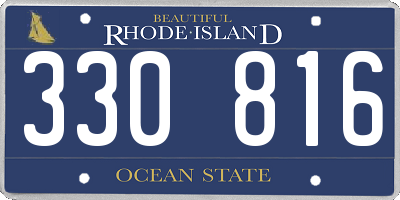 RI license plate 330816