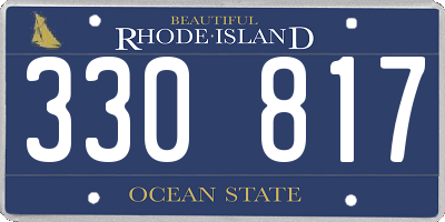 RI license plate 330817