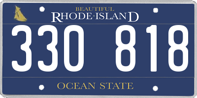 RI license plate 330818
