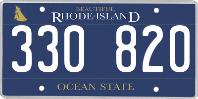 RI license plate 330820