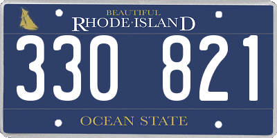 RI license plate 330821