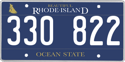 RI license plate 330822