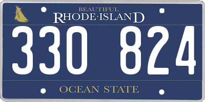 RI license plate 330824