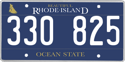 RI license plate 330825