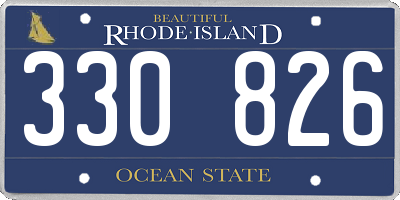 RI license plate 330826