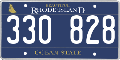 RI license plate 330828