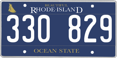 RI license plate 330829