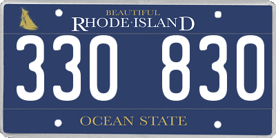 RI license plate 330830
