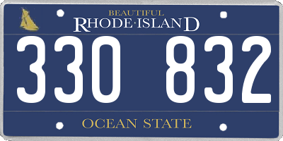 RI license plate 330832