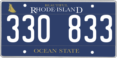RI license plate 330833