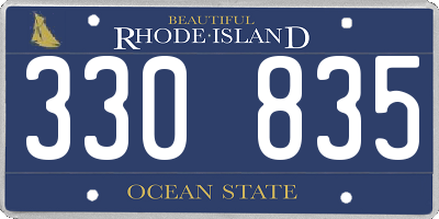 RI license plate 330835