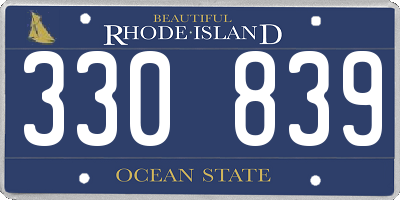 RI license plate 330839