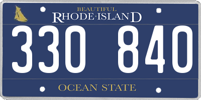 RI license plate 330840