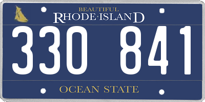 RI license plate 330841