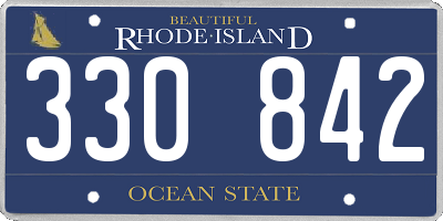 RI license plate 330842