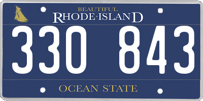 RI license plate 330843
