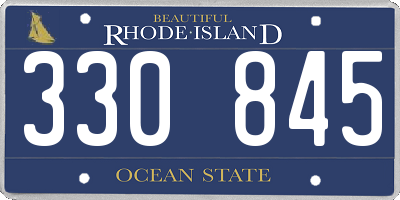 RI license plate 330845