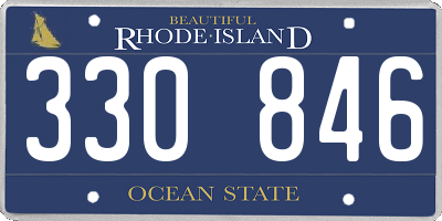 RI license plate 330846