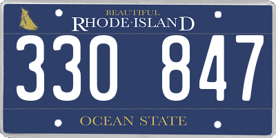 RI license plate 330847