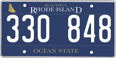 RI license plate 330848