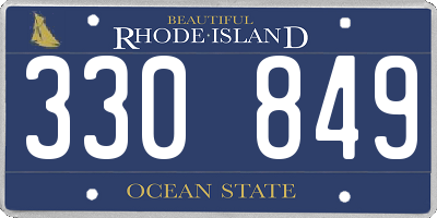 RI license plate 330849