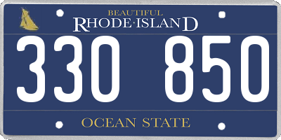RI license plate 330850