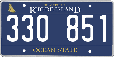 RI license plate 330851