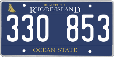 RI license plate 330853