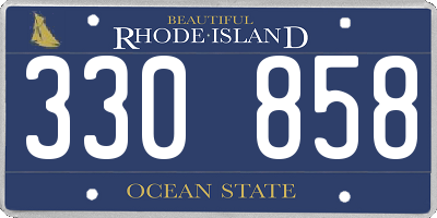 RI license plate 330858