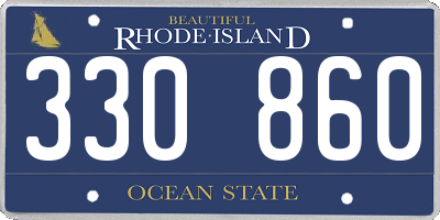 RI license plate 330860