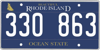 RI license plate 330863