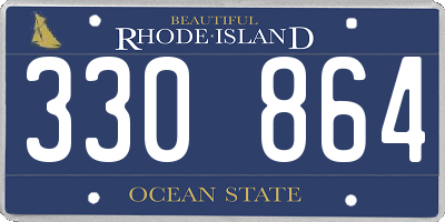RI license plate 330864