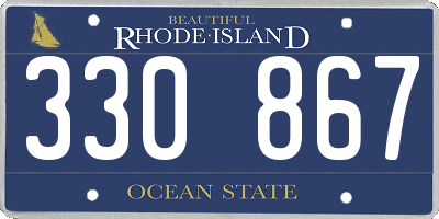 RI license plate 330867
